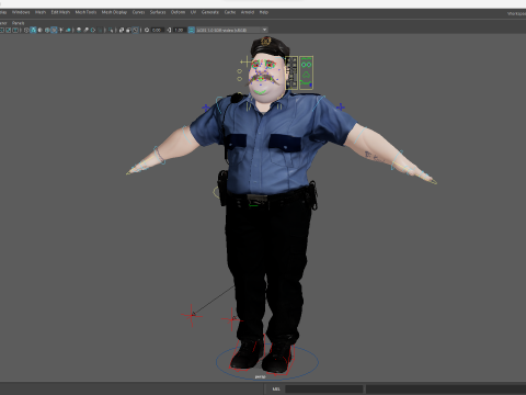 Stylized Cartoon Police Officer Chubby Policeman 3d 3D 模型