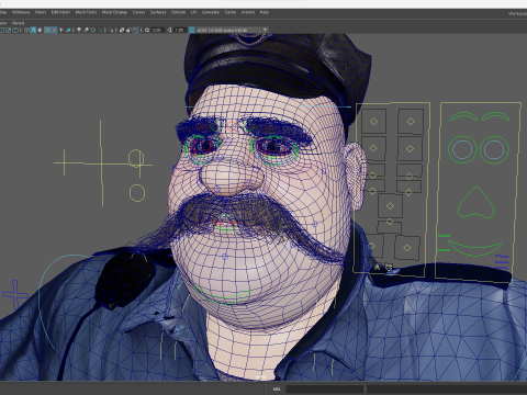 Stylized Cartoon Police Officer Chubby Policeman 3d 3D 模型