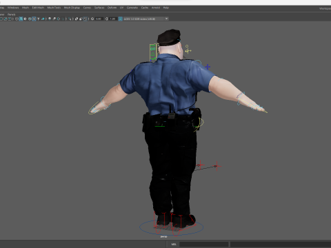 Stylized Cartoon Police Officer Chubby Policeman 3d 3D 模型