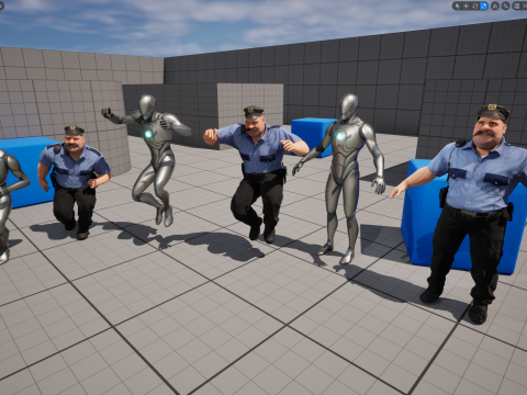 Stylized Cartoon Police Officer Chubby Policeman 3d 3D 模型