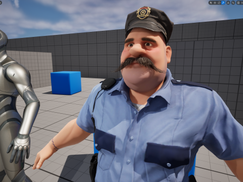 Stylized Cartoon Police Officer Chubby Policeman 3d 3D 模型