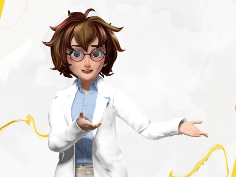 Stylized Cartoon Female Scientist or Teacher or Doctor Rigge 3Dモデル