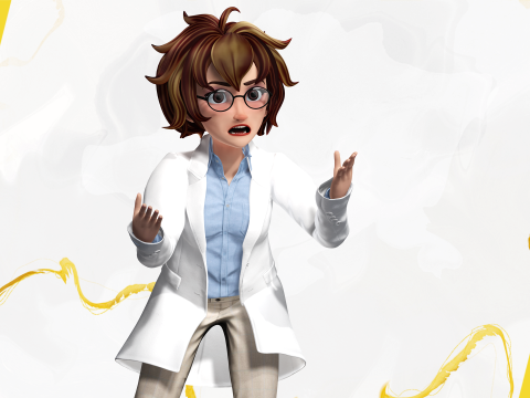 Stylized Cartoon Female Scientist or Teacher or Doctor Rigge 3Dモデル