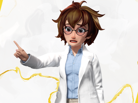 Stylized Cartoon Female Scientist or Teacher or Doctor Rigge 3Dモデル