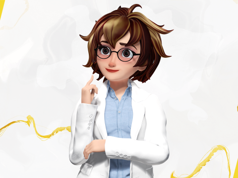 Stylized Cartoon Female Scientist or Teacher or Doctor Rigge 3Dモデル