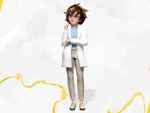 Stylized Cartoon Female Scientist or Teacher or Doctor Rigge 3Dモデル