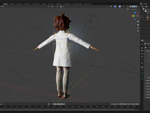 Stylized Cartoon Female Scientist or Teacher or Doctor Rigge 3Dモデル