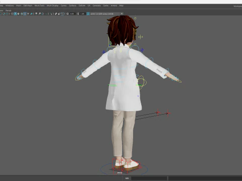 様式化された漫画の女性科学者、教師、医師リゲ 3Dモデル