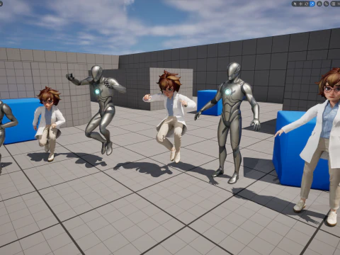 様式化された漫画の女性科学者、教師、医師リゲ 3Dモデル