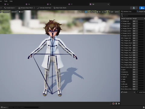 様式化された漫画の女性科学者、教師、医師リゲ 3Dモデル