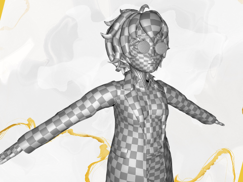 Stylized Cartoon Female Scientist or Teacher or Doctor Rigge 3Dモデル
