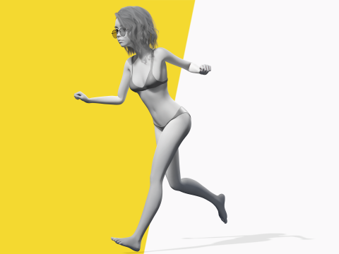 Free Stylized 3D Girl Stylized Toon Girl with Sunglasses 3D मॉडल