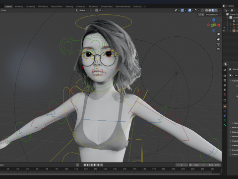 Free Stylized 3D Girl Stylized Toon Girl with Sunglasses 3D मॉडल