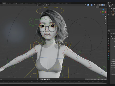 Free Stylized 3D Girl Stylized Toon Girl with Sunglasses 3D Model
