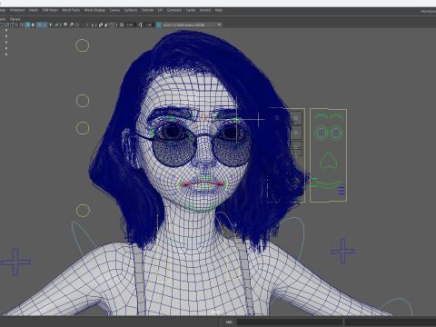 Free Stylized 3D Girl Stylized Toon Girl with Sunglasses 3D मॉडल