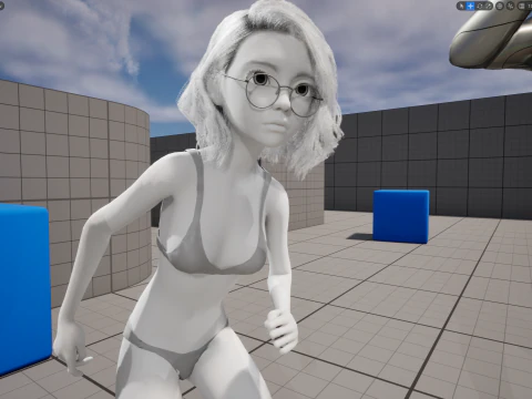 Free Stylized 3D Girl Stylized Toon Girl with Sunglasses 3D Model