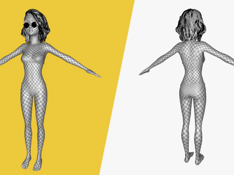 Free Stylized 3D Girl Stylized Toon Girl with Sunglasses 3D Model