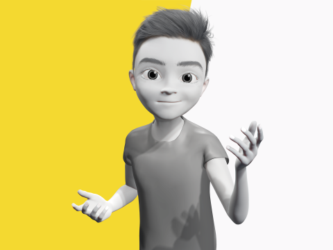 Free 3D Stylized Boy Toon Kid Character with T-Shirt Modèle 3D