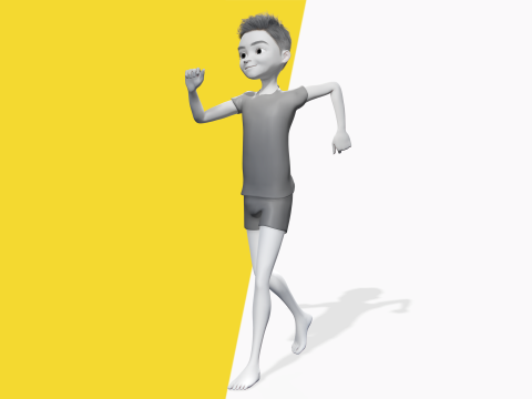 Free 3D Stylized Boy Toon Kid Character with T-Shirt Modèle 3D