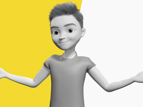 Free 3D Stylized Boy Toon Kid Character with T-Shirt Modèle 3D