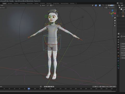 Free 3D Stylized Boy Toon Kid Character with T-Shirt Modèle 3D