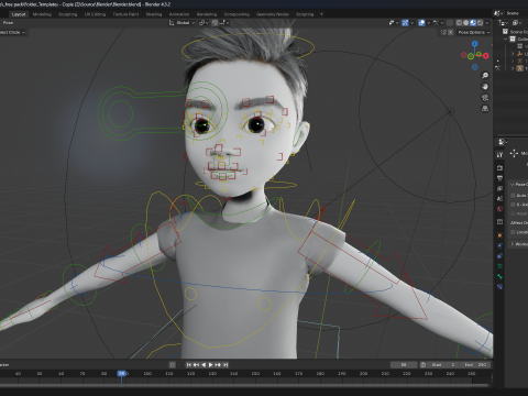 Free 3D Stylized Boy Toon Kid Character with T-Shirt Modèle 3D