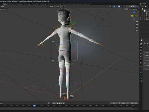 Free 3D Stylized Boy Toon Kid Character with T-Shirt Modèle 3D