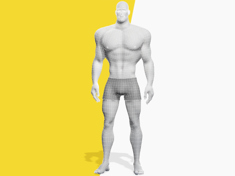 Free Stylized Strong Male Superhero Cartoon Rigged 3D Модель
