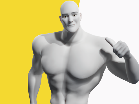 Free Stylized Strong Male Superhero Cartoon Rigged 3D Модель