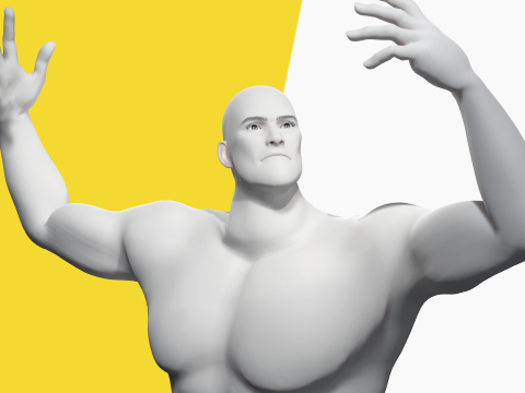 Free Stylized Strong Male Superhero Cartoon Rigged 3D Модель