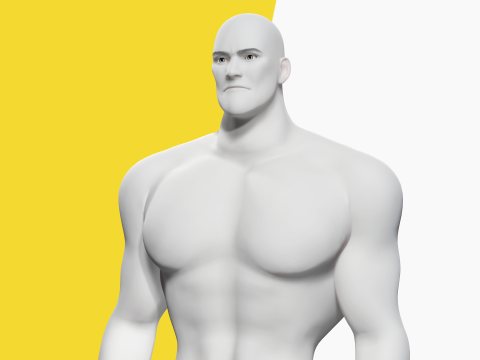 Free Stylized Strong Male Superhero Cartoon Rigged 3D Модель