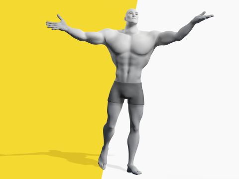 Free Stylized Strong Male Superhero Cartoon Rigged 3D Модель