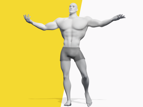 Free Stylized Strong Male Superhero Cartoon Rigged 3D Модель