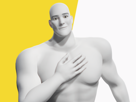 Free Stylized Strong Male Superhero Cartoon Rigged 3D Модель