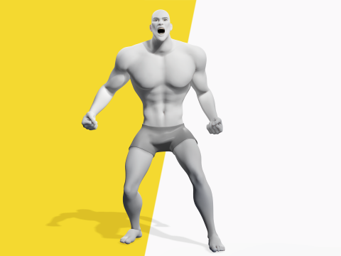 Free Stylized Strong Male Superhero Cartoon Rigged 3D Модель