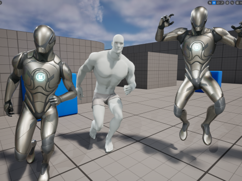 Free Stylized Strong Male Superhero Cartoon Rigged 3D Модель