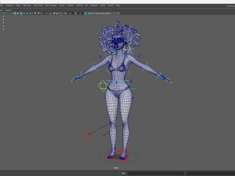 Free Stylized Girl with Afro Hair Toon Character Model 3D