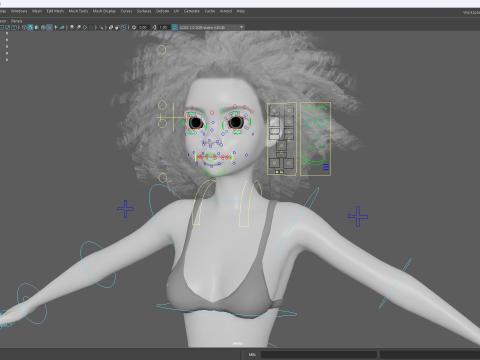 Free Stylized Girl with Afro Hair Toon Character Model 3D