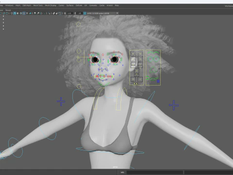 Free Stylized Girl with Afro Hair Toon Character 3D Model