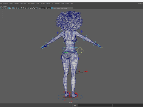 Free Stylized Girl with Afro Hair Toon Character Model 3D