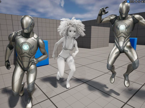 Free Stylized Girl with Afro Hair Toon Character 3D Model