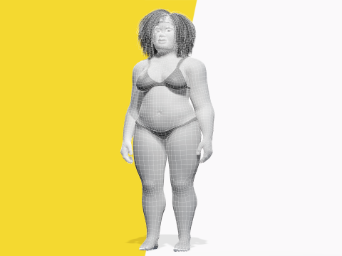 Free Toon Female Character Big Plus Size Stylized Fat Woman 3D Model