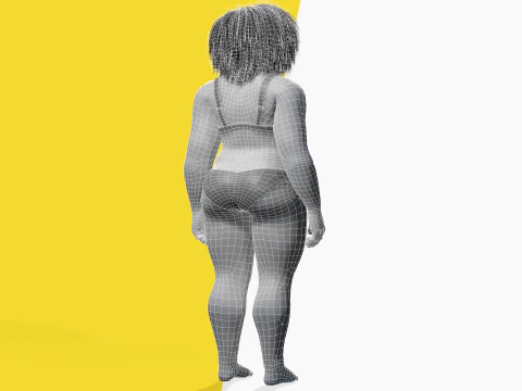 Free Toon Female Character Big Plus Size Stylized Fat Woman 3D Model