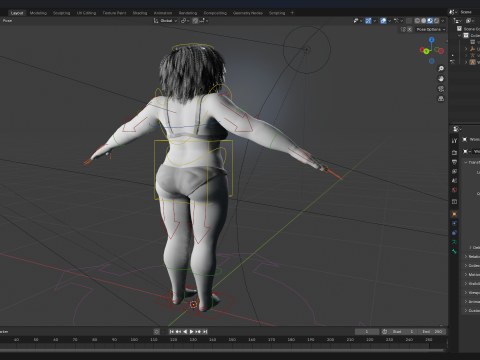Free Toon Female Character Big Plus Size Stylized Fat Woman 3D Model
