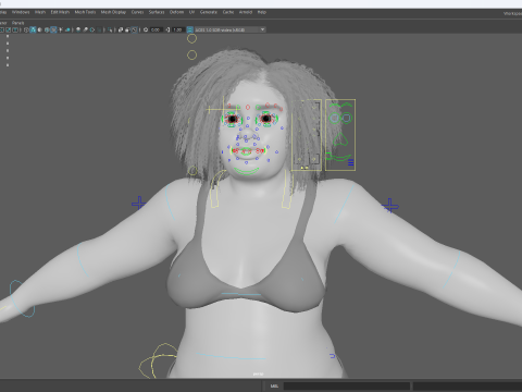 Free Toon Female Character Big Plus Size Stylized Fat Woman 3D Model