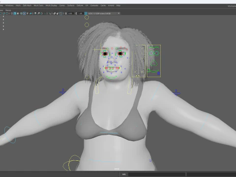 Free Toon Female Character Big Plus Size Stylized Fat Woman 3D Model