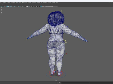 Free Toon Female Character Big Plus Size Stylized Fat Woman 3D Model