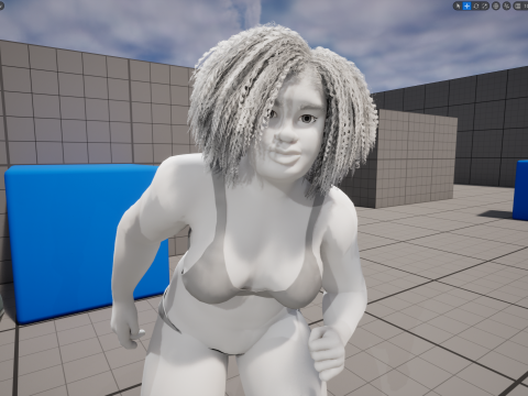 Free Toon Female Character Big Plus Size Stylized Fat Woman 3D Model