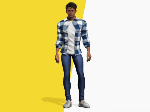 Intense Rugged Look Rigged Stylized Toon 3D Male Character Modello 3D