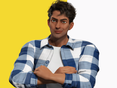 Intense Rugged Look Rigged Stylized Toon 3D Male Character Modello 3D